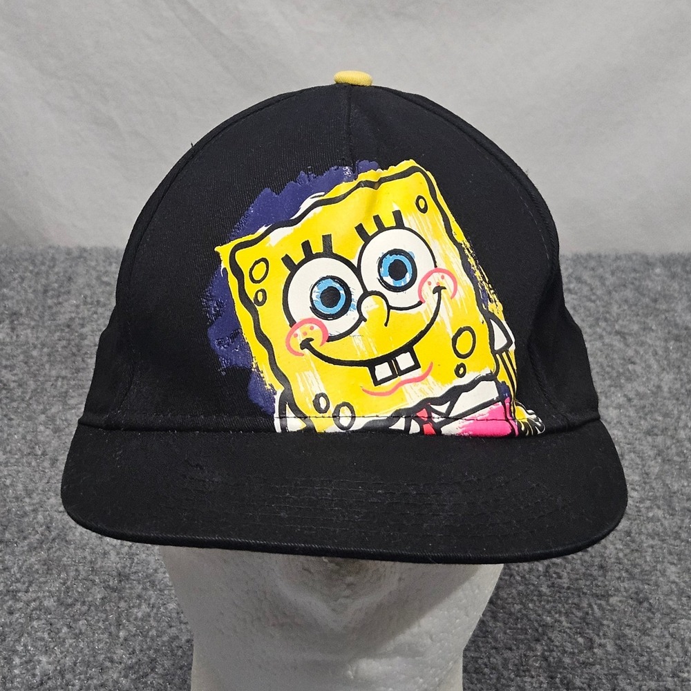 Nickelodeon SpongeBob SquarePants Hat Black Snapback Underbrim Print Nostalgia